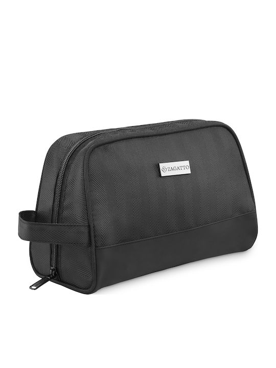 Neseser Cosmetic Negru Universal Multifuncțional Impermeabil Mâner Confortabil Ușor Spațios 18x25x13cm Zg840