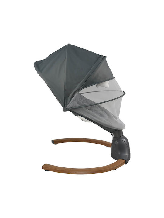Bebe Stars Electric Baby Relax Swing Fluffy with Music and Vibration Smoked Grey for Child up to 9kg