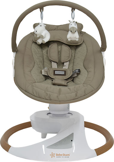 Bebe Stars Elektrisch Baby Relax Schaukel Snuggle mit Musik und Vibration Natural Beige für Kind bis 9kg
