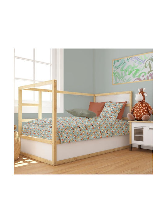 Dimcol Bebe Fox Бебешки Чаршаф За Количка Памук с ластик Зелен 70x140бр