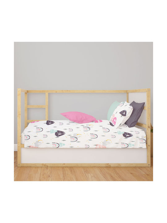 Dimcol Bebe Бебешки Чаршаф За Количка Памук с ластик Бял 70x140бр