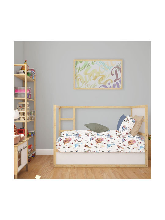 Dimcol Baby Sheets Set Crib Cotton White 120x160cm 3pcs