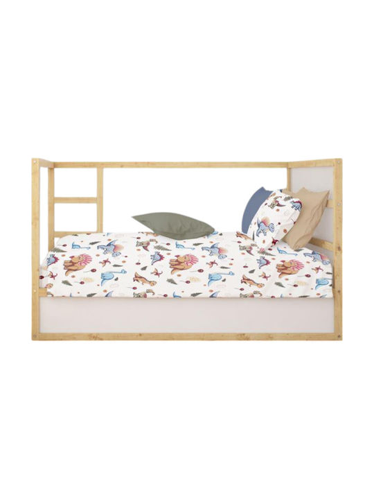 Dimcol Baby Sheets Set Crib Cotton White 120x160cm 3pcs