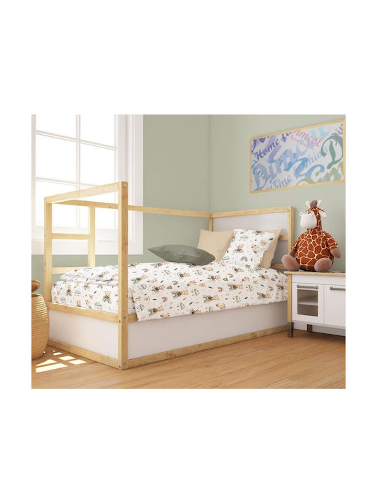 Dimcol Baby Sheet Crib Cotton Fitted White 70x140cm
