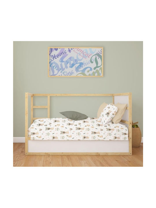 Dimcol Baby Sheet Crib Cotton Fitted White 70x140cm
