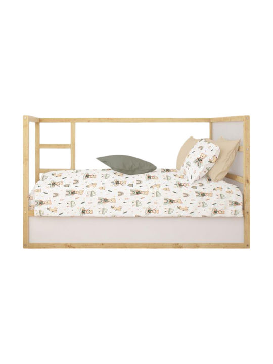 Dimcol Baby Sheet Crib Cotton Fitted White 70x140cm
