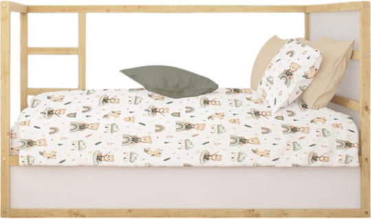 Dimcol Cearșaf pentru bebeluși Pentru Patut Bumbac cu Cauciuc Alb 70x140buc