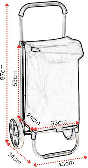 Stoff Einkaufswagen Klappbar Schwarz 43x34x97cm