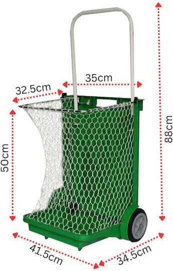 Pliabil cu plasă verde Tesatura Coș de cumpărături Pliabil Verde 41.5x34.5x88cm