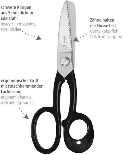 Triangle Küchenscheren & Scheren Fischprodukte aus Edelstahl 18/10 22cm Schwarz