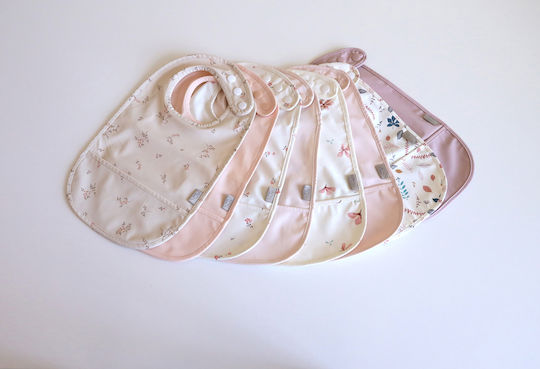 Cam Cam Copenhagen Windflower Baby Bibs Plastic with Pocket Creme 2 Pieces