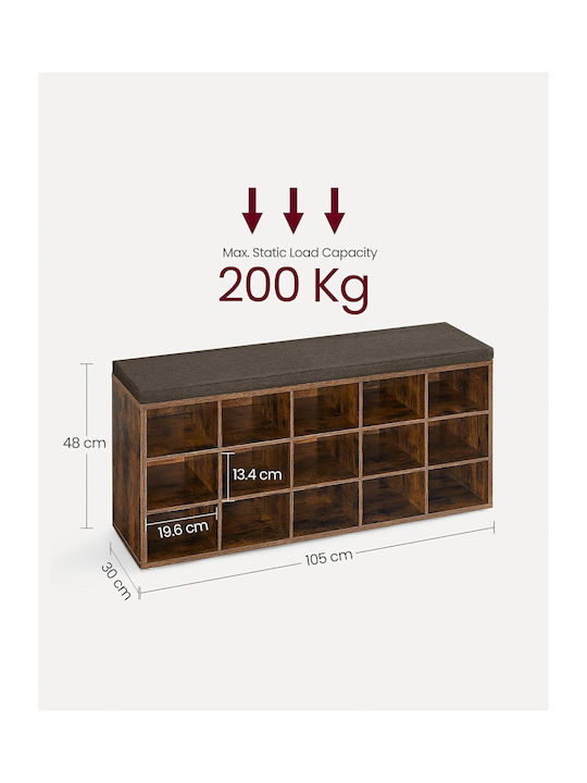 Holz Schuhschrank 105x30x48cm