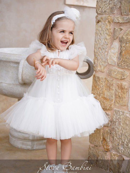 Stova Bambini Weiß Taufkleid aus Tüll