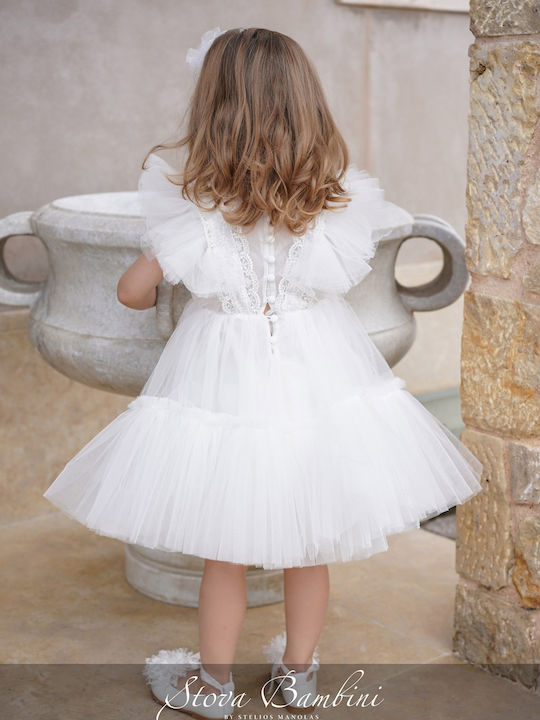 Stova Bambini Weiß Taufkleid aus Tüll