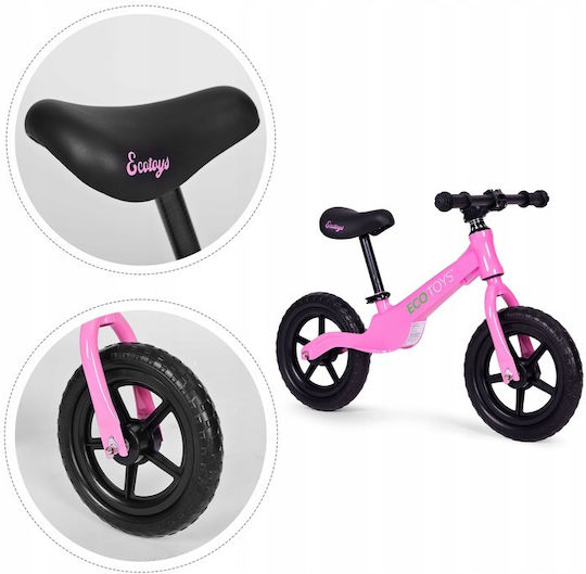 Ecotoys Bicicletă de Echilibru pentru Copii Roz