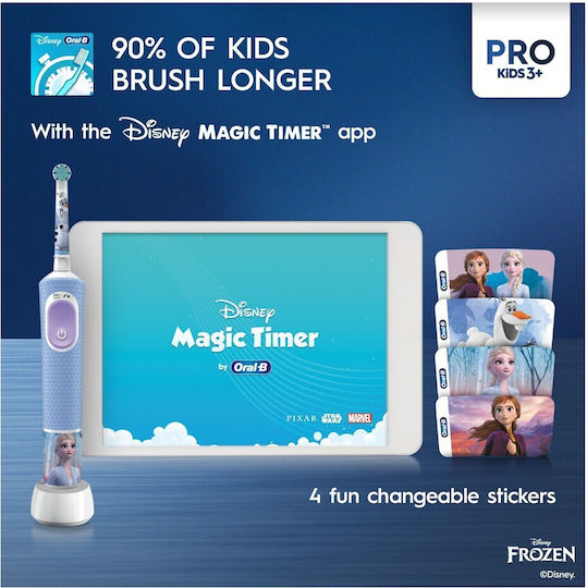 Oral-B Vitality Pro Children's Electric Toothbrush with Chronograph for 3+ Years Frozen with Replacement Heads
