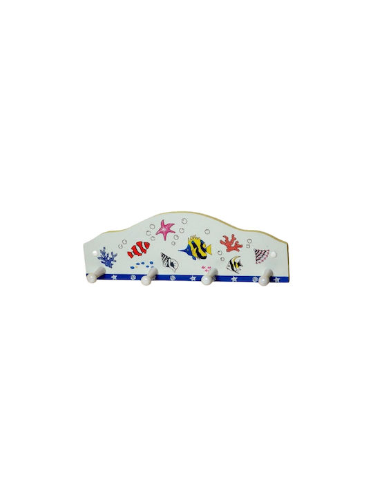 Import Hellas Wooden Kids Wall Hanger 34x11.5cm Import Hellas Wooden Kids Wall Hanger 34x11.5cm