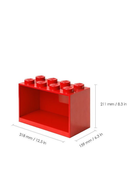 Kinderregal Lego Wandhalterung Rotes 31.8x16x21cm