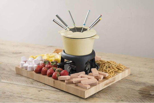 Kitchen Craft MasterClass Σκεύος για Φοντύ με Ρεσώ από Μαντέμι 6 Ατόμων Μπεζ 17x17x21εκ.