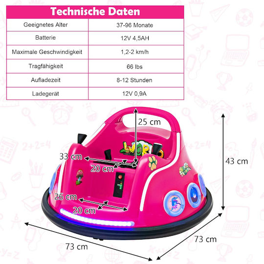 Kinder Auto Einsitzer mit Fernbedienung 12 Volt Rosa