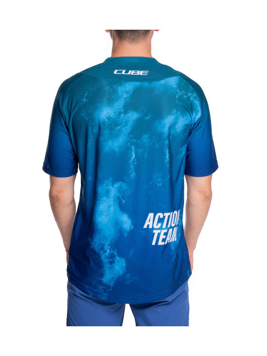 CUBE Jersey Ανδρική Κοντομάνικη Μπλούζα Mountain Bike Μπλε