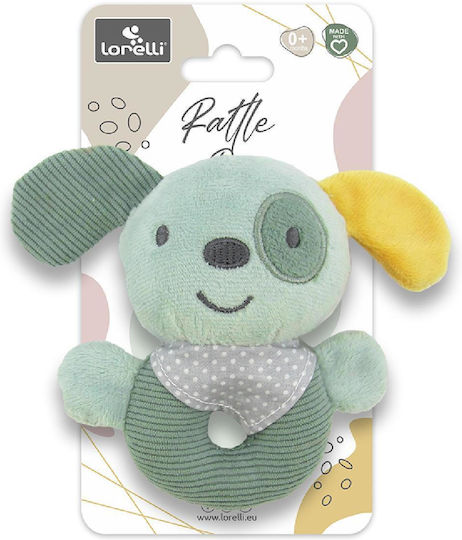 Lorelli Plüsch Rassel Hund Grün Natur