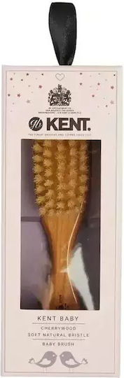 Kent Baby Brush Super Soft Pure White Bristle Cherrywood Beige 1pcs