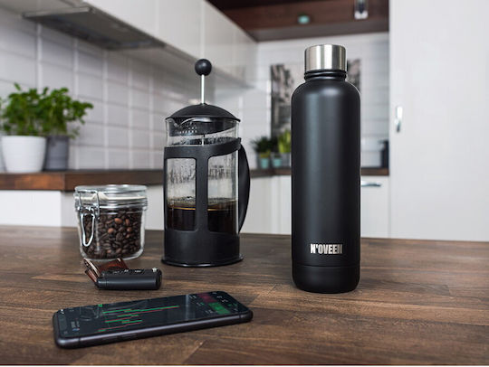 N'Oveen Μπουκάλι Θερμός Ανοξείδωτο 500ml Black Mat