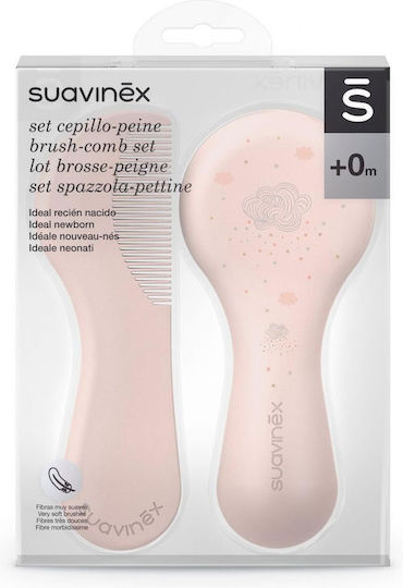 Suavinex Βρεφική Βούρτσα & Χτένα Ροζ 2τμχ