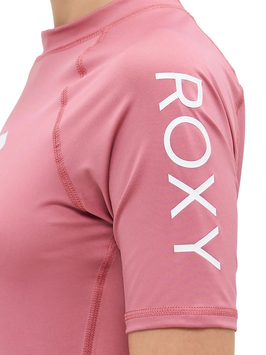 Roxy Whole Hearted UPF 50 Damen Kurzärmeliges Sonnenschutzshirt Rosa