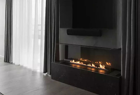 Burner Internal / Outdoor Floor Bioethanol Fireplace Black 100x28x20.5cm
