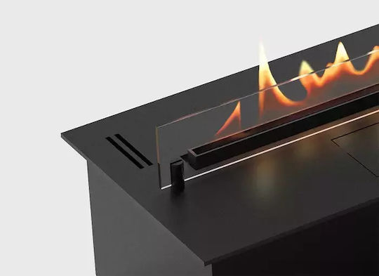 Burner Internal / Outdoor Floor Bioethanol Fireplace Black 100x28x20.5cm
