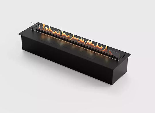 Burner Internal / Outdoor Floor Bioethanol Fireplace Black 100x28x20.5cm