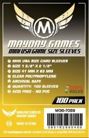 Mayday Games Mini USA Card Sleeves Mini American Size 100τμχ Clear