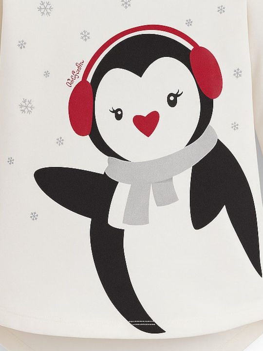 Παιδική Μπλούζα Μακρυμάνικη Λευκή Penguin