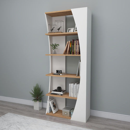 Bücherregal Boden Weiß 63.6x23.8x150cm