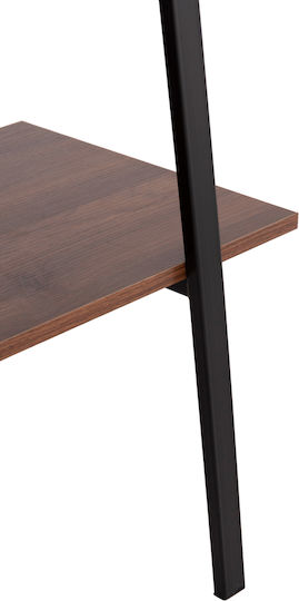 Рафт Homemarkt Stam Hm18073.04 Черна метална рамка-Орехов меламин 71x38x164см