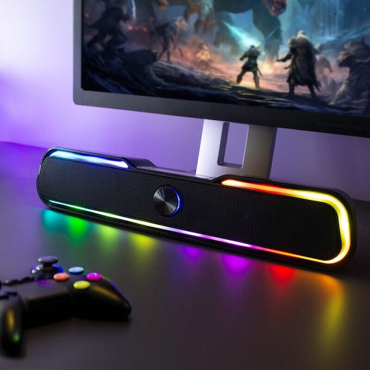 RED5 ZETA Computerlautsprecher mit RGB-Beleuchtung und Bluetooth Leistung 10W in Schwarz Farbe