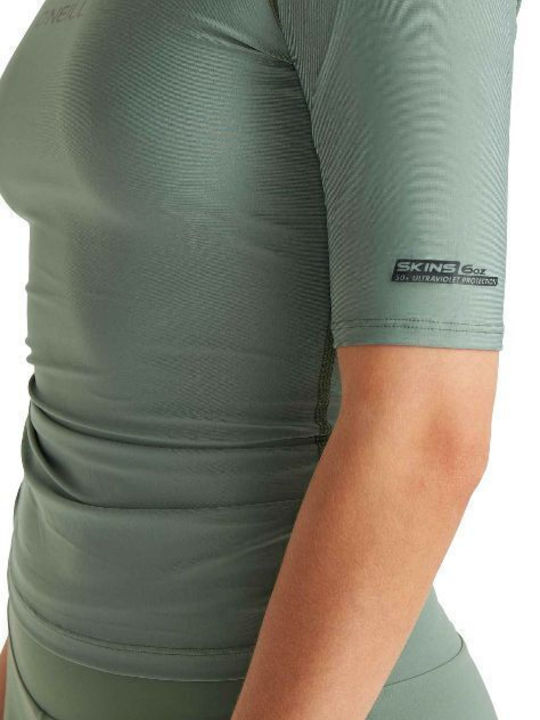 O'Neill UPF 50+ Women Short Sleeve Sun Protection Shirt Green