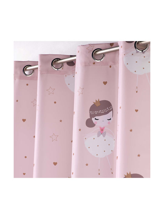 Flamingo Kids Grommet Top Curtain Petite Princesse Pink 140x260cm