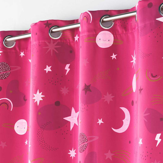 Douceur d'Intérieur Kids Grommet Top Blackout Curtain Moonlight Fuchsia 1611409 140x260cm