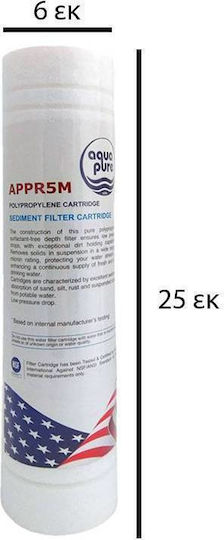 Aqua Pure Ersatz-Wasserfilter für die Arbeitsplatte und unter der Arbeitsplatte aus Polypropylen 10" APPR5M 5 μm (Mikrometer)