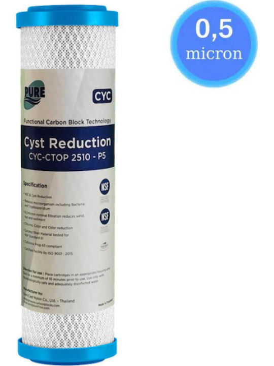 Pure Countertop and Under Sink Water Filter Replacement made of Activated Carbon 10" CYC-CTOP 2510-P5 0.5 μm
