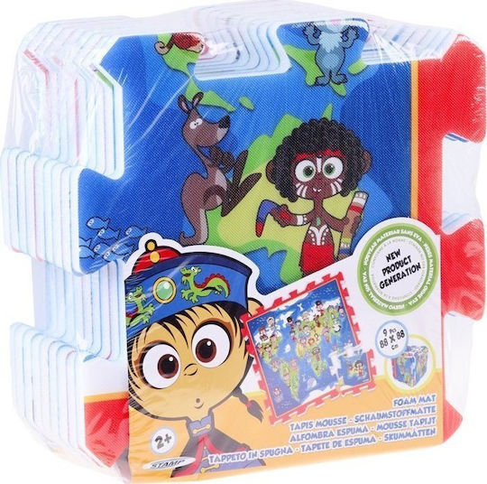 Stamp Puzzle De Podea Interactiv Harta Pământului 9 Piese Tp674005