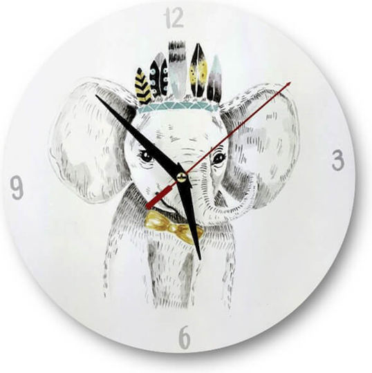 Yapadapadou Kinder Wanduhr Elefant Hölzernes 25εκ.