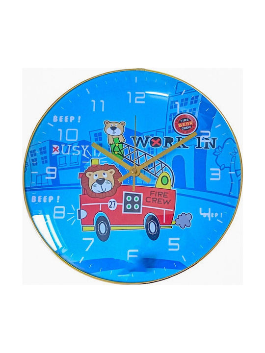 Etoile Kids Metal Wall Clock Fire Crew 30cm
