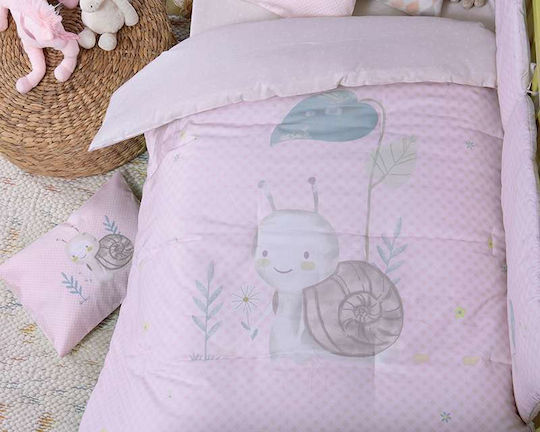 Nef-Nef Homeware Bettdecke Für Krippe Baumwolle Rosa Niedliche Schnecke 110x140cm