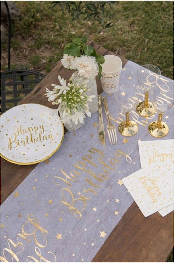 Party Tablecover Runner Handmade Party Santex Happy Birthday 30cmx5m 476744-001