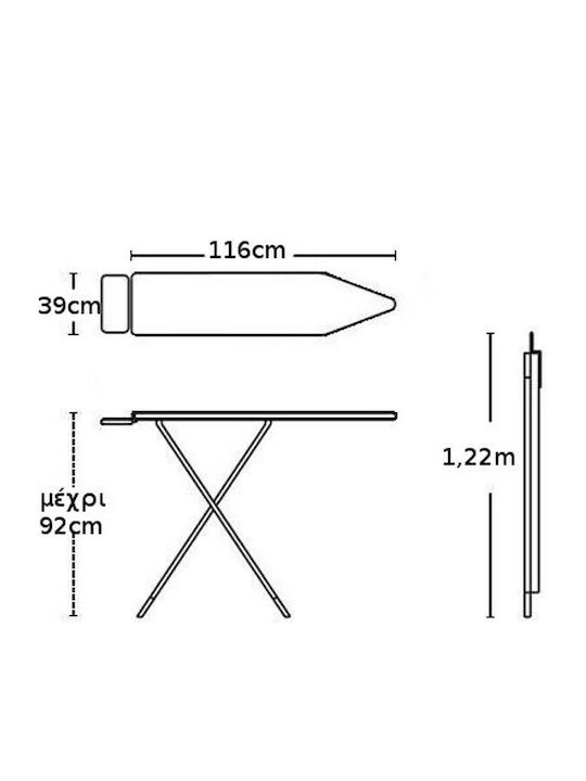 Neotechniki Ironing Board For Boiler System Foldable Multicolored 122x39cm