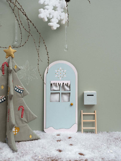 Wooden Elf Door Toy Winter Wonderland Foggy Blue 14.6x30x1.8cm